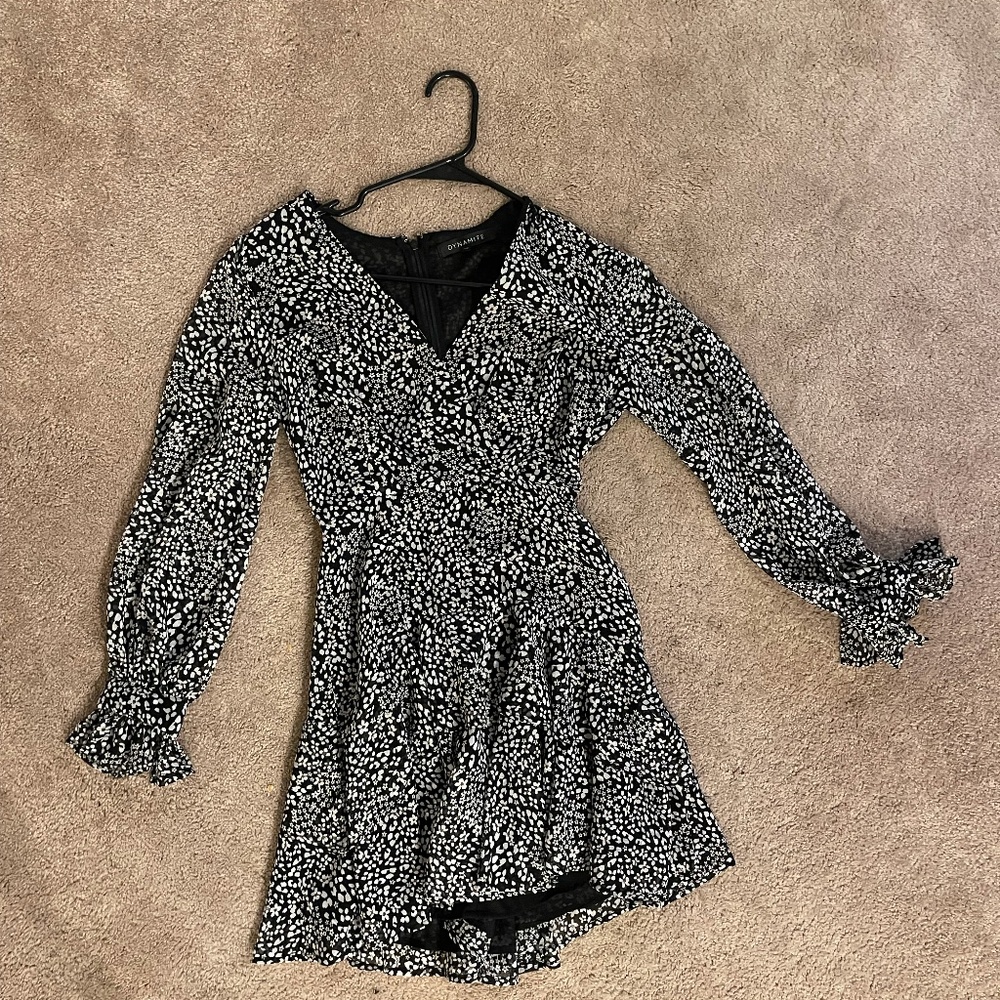 Dynamite Black ruffle dress size XXS